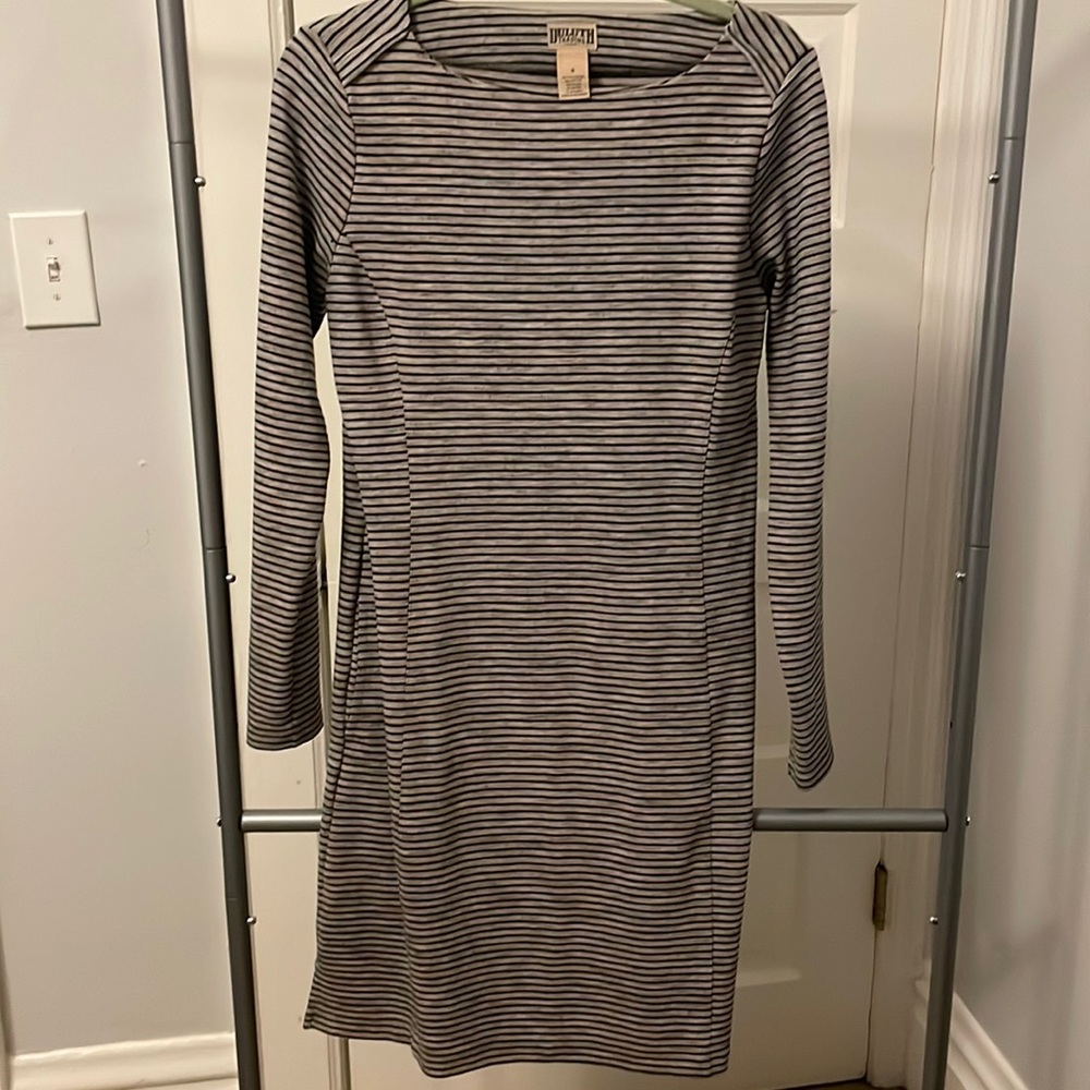 Gray stripe Duluth long sleeve dress